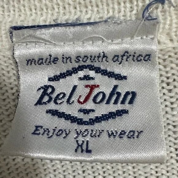 BelJohn size XL Men's Cream Short Sleeve Polo Shirt made in South Africa - Picture 4 of 6